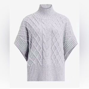 Express Cable Knit Turtleneck Oversized Sweater Vest